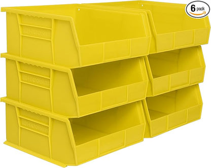 Akro-Mils 30235 AkroBins Plastic Storage Bins, Space-Saving Stackable Bins for Garage, Pantry, Craft Organization, 11" x 11" 