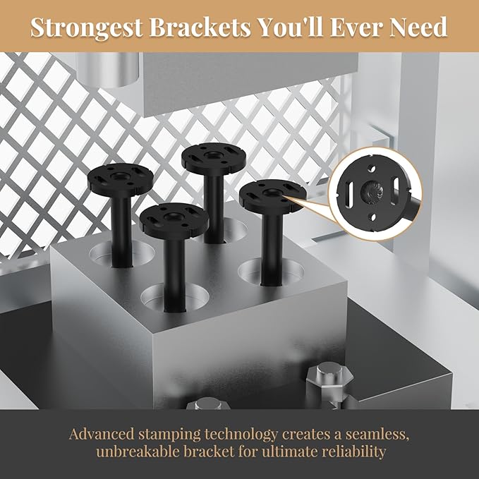 8pcs Wall Shelf Brackets Heavy Duty Floating Shelf Bracket Hidden,Invisible Black Shelving Brackets Decorative Floating Shelf