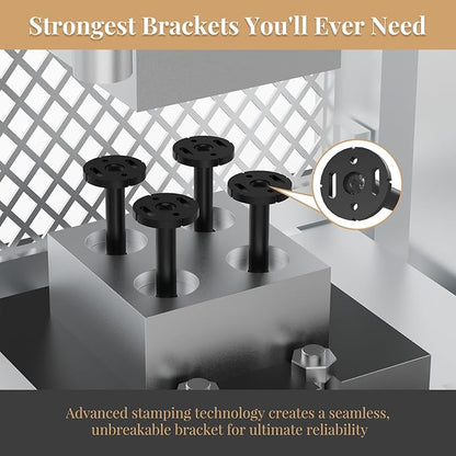 8pcs Wall Shelf Brackets Heavy Duty Floating Shelf Bracket Hidden,Invisible Black Shelving Brackets Decorative Floating Shelf