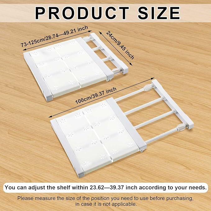 Gerrii 2 Pcs Closet Tension Shelf Rod Expandable Shelf Locker Organizer Adjustable Storage Rack Scalable Layered Divider Sepa