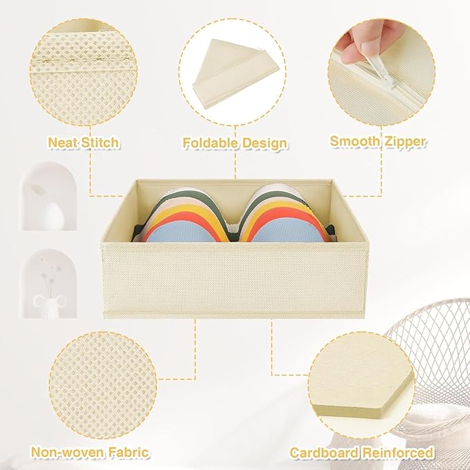 DIMJ Drawer Organizer Clothes, 15 Pack Dresser Organizer, Foldable Closet Organizers and Storage, Fabric Dresser Bins, Drawer