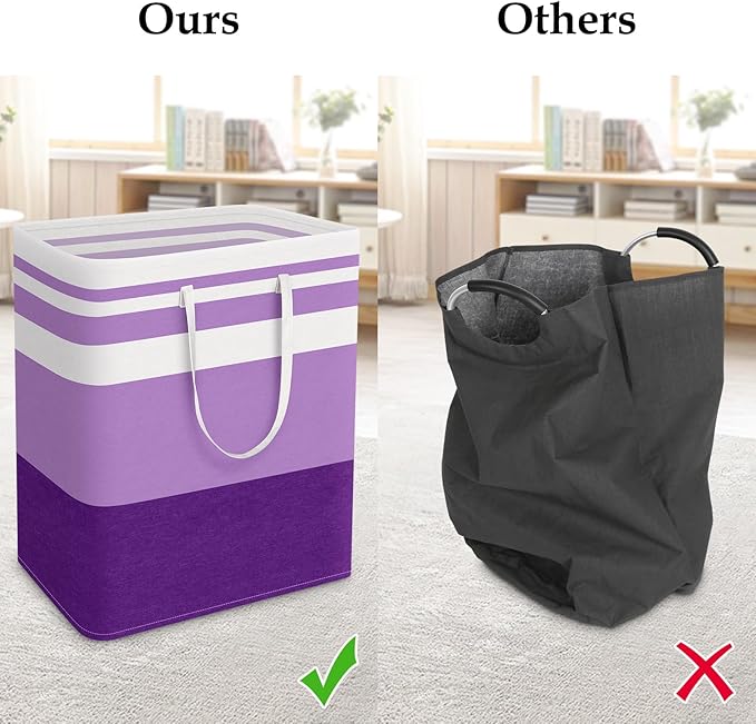StorageRight Large Collapsible Laundry Basket Hamper with Easy Carry Handles，Freestanding Clothes Hampers for Laundry, Bedroo