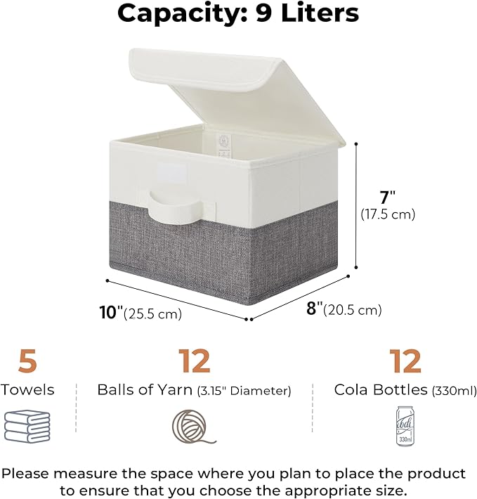 GRANNY SAYS Small Storage Bins with Lids, Small Storage Boxes, Shelf Baskets for Shelf, Collapsible Storage Bins for Living R