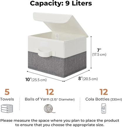 GRANNY SAYS Small Storage Bins with Lids, Small Storage Boxes, Shelf Baskets for Shelf, Collapsible Storage Bins for Living R
