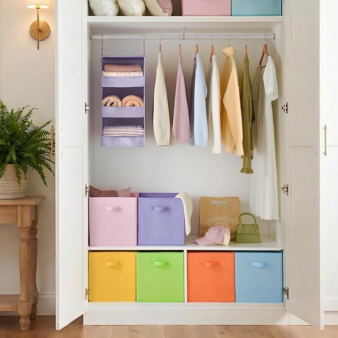 Cupic Cupid 13 Inch Storage Cube, Fabric Cube Storage Bin with Handles, Storage Cube Organizer for Clothes and Toys, Collapsi