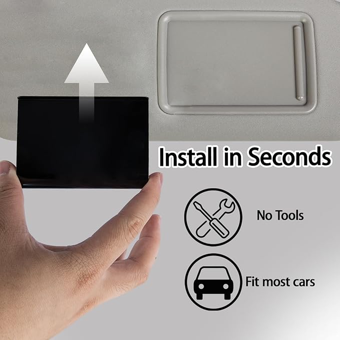 Car Air Freshener Visor Clip Compatible with Drift Car Air Freshener, Auto Accessories, Vehicle Sun Visor Metal Clip, Black, 