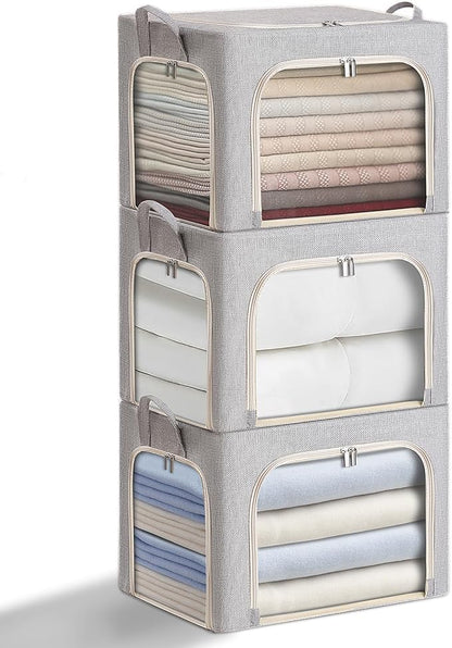 combocube 4 Pack Comforter Storage Bag and 3 Pack Clothes Storage Bins