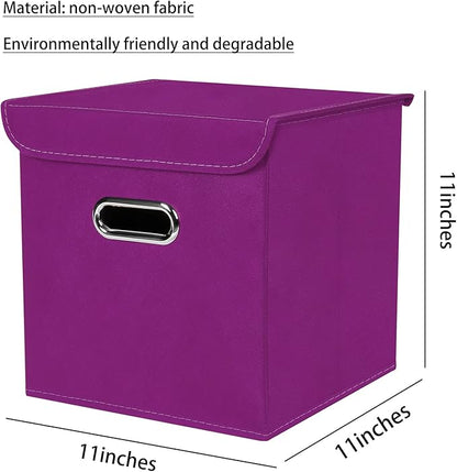 Closet Organizers Fabric Storage Bins With Lids Collapsible Cube Storages Organizer Basket With Handles,Storage Boxes for Clo