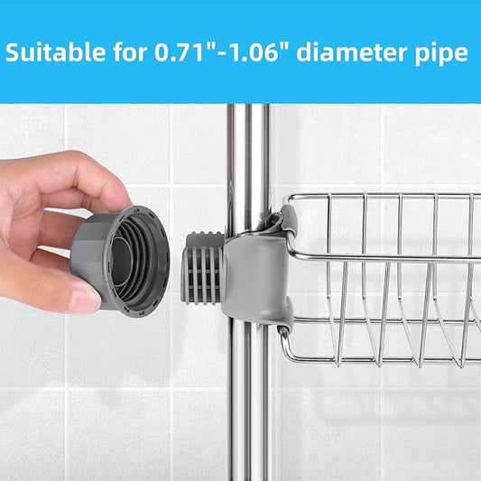 Clawfoot Tub Shower Caddy(Shower Rod Not Included),Clawfoot Tub Accessories,Tub Caddy,SUS304 Stainless Steel Shower Shelves,C