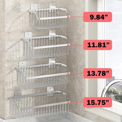 SUS304 Stainless Steel Hanging Storage Baskets Organizer Wall Mount, Metal Wire Storage Bin Rack for Kitchen Bathroom Shower 