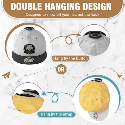36 Pack Adhesive Hat Hooks for Wall, Super Strong Hat Rack for Baseball Caps, Hat Organizer Display for Home Decor, Hat Hange