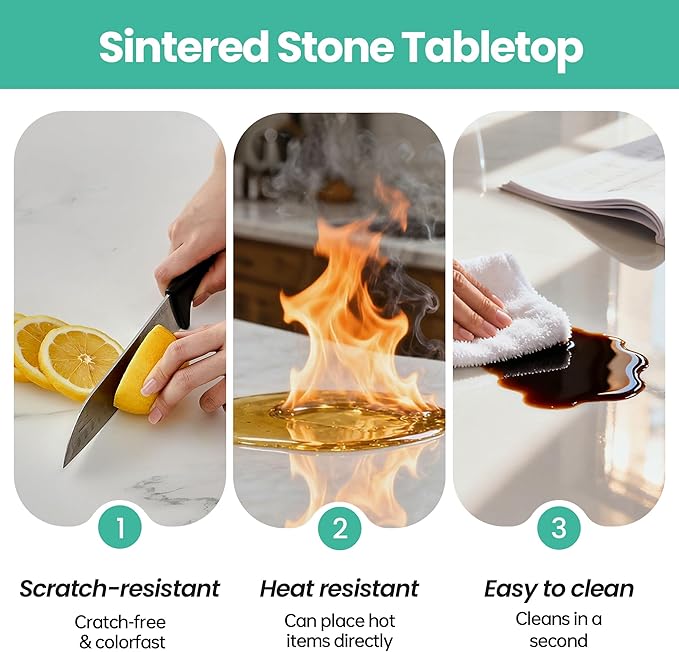 31.5" Lazy Susan Turntable – 360° Sinteredstone Silent Anti-Slip Turntable, Table Top Centerpiece for Kitchen, Pantry, Spice 