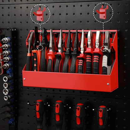 Mayouko 11 Slots Pliers Rack Organizer Holder, For Standard & Wide Pliers, All Steel, Fits in Toolbox Drawer, Chest, Pegboard