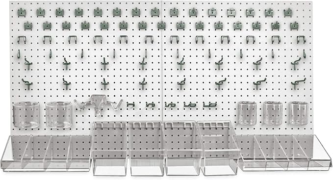 Azar Displays 900988-WHT 48" x 24" Pegboard Organizer Kit in White