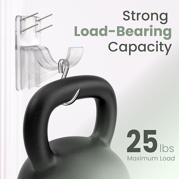 No Adhesive Heavy Duty Curtain Rod Holders with Wide Hook, 5X Stronger Than Adhesive Curtain Rod Hooks,Tension Curtain Rod Br