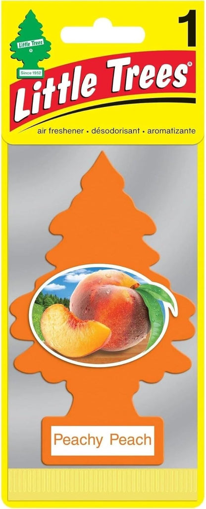 LITTLE TREES Car Air Freshener | Hanging Paper Tree for Home or Car | Peachy Peach Scent | 24 Pack