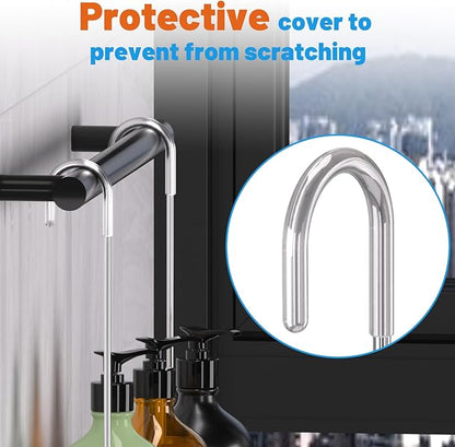 YUOROS Shower Caddy Hanging, Over the Door Shower Organizer Rack 304 Stainless Steel Rustproof Bathroom Storage Shampoo Holde