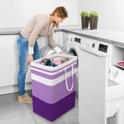StorageRight Large Collapsible Laundry Basket Hamper with Easy Carry Handles，Freestanding Clothes Hampers for Laundry, Bedroo