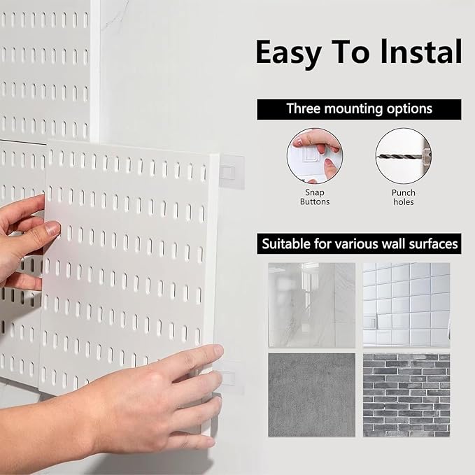 Black Pegboard Combination Kit, Wall Organizer Pegboard, Modular Hanging, Peg Boards and Accessories Modular Hanging, Garage 
