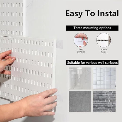 Black Pegboard Combination Kit, Wall Organizer Pegboard, Modular Hanging, Peg Boards and Accessories Modular Hanging, Garage 