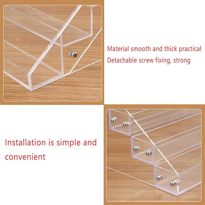Medicine Organizer 3-Tier Pill Bottles Holder Rack Acrylic Display Sealed Vials Organizer for Medicine Bottles Oval Pharmacy 