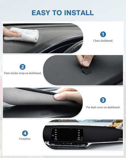 FIILINES Dash Cover for Toyota Sienna 2021-2026, Dashboard Mat Cover Sienna Accessories Mesh Dash Mat Sunshade Nonslip Protec