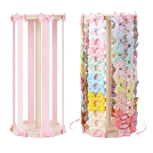 POVETIRE Bow Holder for Girls Hair Bows,Pink Hair Bow Organizer, Hair Clips Stand Hair Accessories Rack Display Decors Baby N