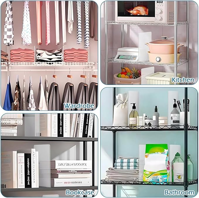 10 Pack Shelf Dividers for Wire Shelves, Acrylic Clear Closet Organizers and Storage for Sweater,Shirts,Bookshelf Handbags Se