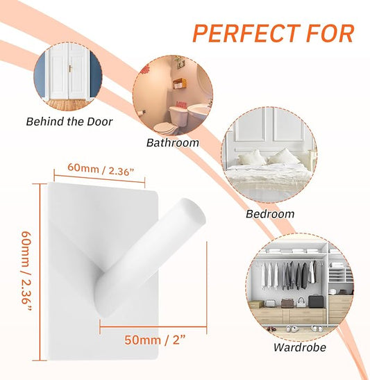 Jetec 12 Pieces Acrylic Wall Mounted Coat Hooks Hat Rack Robe Single Organizer Adhesive Clear Wall Hook Decorative for Clothe