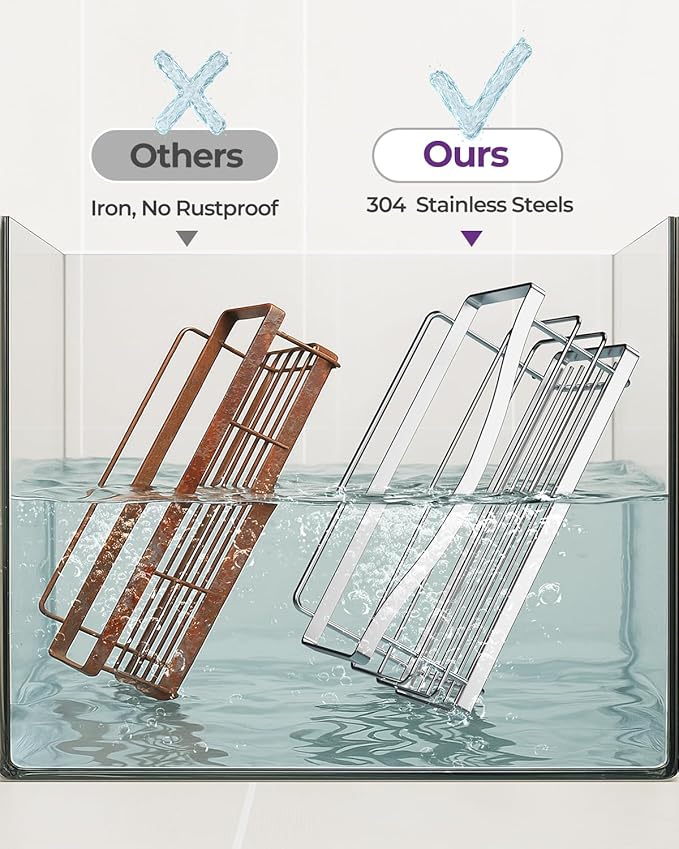 ODesign Shower Caddy 3 Pack-Shower Organizer Shelves Rack Rustproof SUS304 Stainless Steel for Bathroom Storage&Kitchen-No Dr