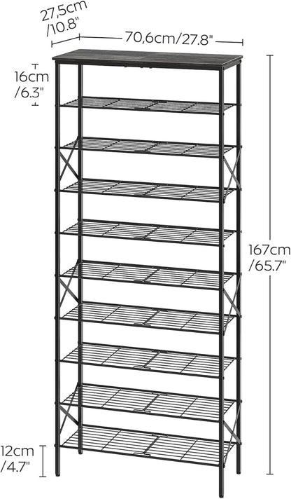 YATINEY 10 Tier Shoe Rack, Large Capacity Shoe Storage Organizer Holds 40 Pairs, Sturdy and Stable, for Entryway, Hallway, Cl