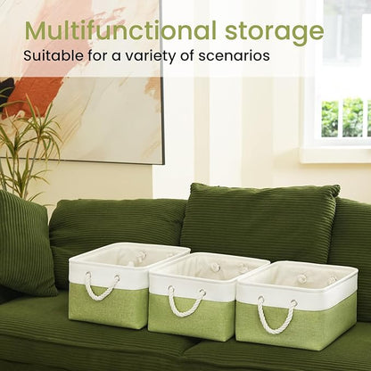 Large Storage Baskets- 15.7x11.8x8.26 inch Storage Bins for Shelves and Closet Organizing, Foldable Fabric Bin for Home Organ