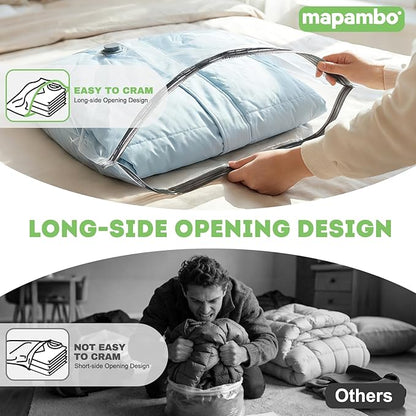 Mapambo Vacuum Storage Bags with -60000Pa USB Pump, 9 Pack Vacuum Seal Bags for Clothing Travel in 3 Sizes, Travel Vacuum Bag