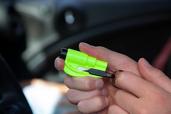 RESQME The Original Emergency Keychain Car Escape Tool, 2-in-1 Seatbelt Cutter and Window Breaker, Made in USA, Family Pack o