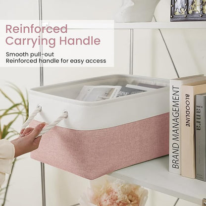 Large Storage Baskets- 15.7x11.8x8.26 inch Storage Bins for Shelves and Closet Organizing, Foldable Fabric Bin for Home Organ