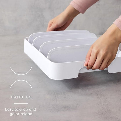 YouCopia StoraLid Adjustable Food Container Lid Organizer for Kitchen Cabinet Storage, Large 24 Lids, Premium Edition
