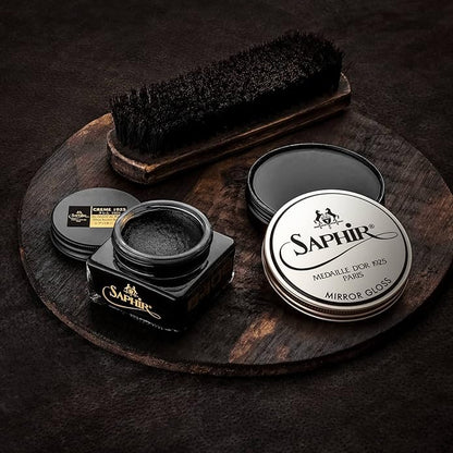 Saphir Medaille d'Or Pommadier Cream 75ml – Natural Cream Leather Shoe Polish, Leather Conditioner for Boots, Handbags