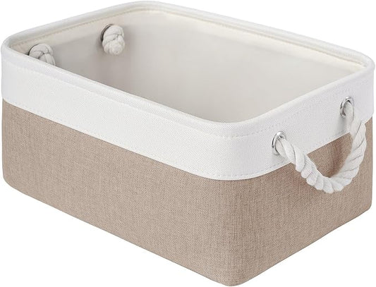 Storage Baskets for Shelves 13.8x9.8x6.7 Inch, Foldable Fabric Storage Bins with Handles, Small Storage Baskets for Organizin