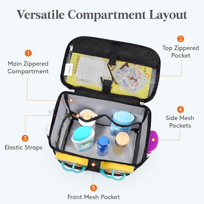 Lifewit Shower Caddy Portable, Toiletry Bag with Handle and 3 Mesh Pockets, Quick Dry Hanging Organizer for Bathroom, Gym, Tr