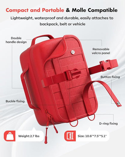 Senvok Large First Aid Kit for Car, Home & Travel - Emergency Survival Kit with Zip Stitch Wound Closure and Molle Pack Pocke