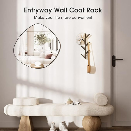 RRG Vertical Coat Rack Wall Mounted 16 Inch, Metal Vertical Hat Rack for Wall, Modern Coat Rack Tree for Hats, Jackets, Bags,