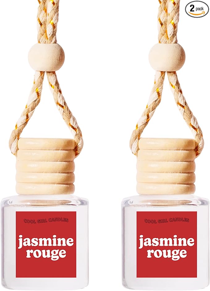 COOLGIRLCANDLES Jasmine Rouge Car Air Hanging Fragrance Oil Diffuser for Essential Oils, Scents Aromatherapy, Long Lasting Ca