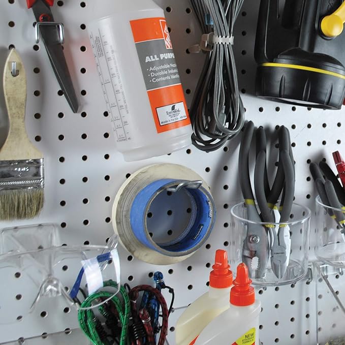 Azar Displays 900988-WHT 48" x 24" Pegboard Organizer Kit in White