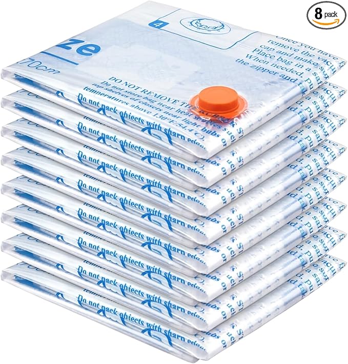 MEIQIHOME Vacuum Storage Bags, Space Saver Sealer Bags,Vacuum seal bags for clothing, Pillows, Comforters, Blankets, Bedding,