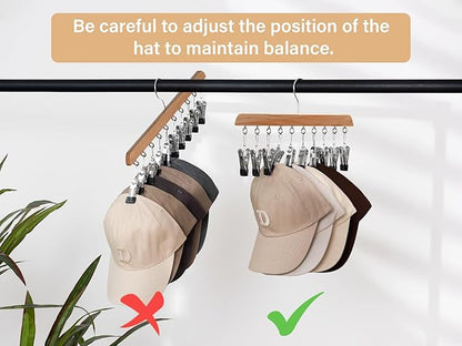 StorageWorks Hat Rack, Closet Organizer and Storage for Baseball Caps,Set of 2 with 10 Adjustable Stainless Steel Clips, Fits