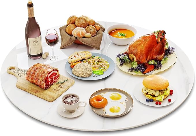 31.5" Lazy Susan Turntable – 360° Sinteredstone Silent Anti-Slip Turntable, Table Top Centerpiece for Kitchen, Pantry, Spice 