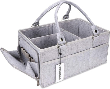 XUANGUO Baby Diaper Caddy Organizer with Handle - Gender Neutral Nursery Storage Bin Basket - Portable Tote Bag - Car Organiz