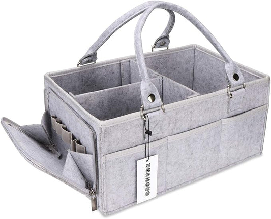 XUANGUO Baby Diaper Caddy Organizer with Handle - Gender Neutral Nursery Storage Bin Basket - Portable Tote Bag - Car Organiz