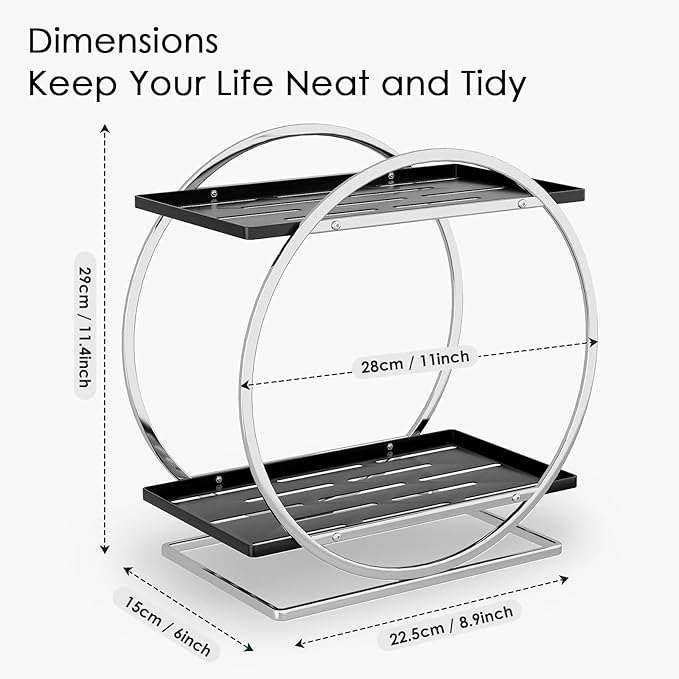 Perfume Organizer for Dresser and 2 Set Magnetic Shelf for Fridge