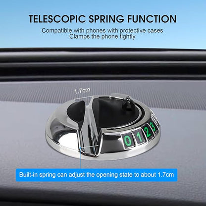 1pc Multifunction Car Anti-Slip Mat and Phone Holder, Gray-Silver Dashboard Pad with Temporary Parking Number Pad for Phones 